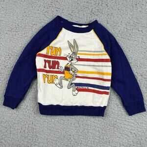 Vintage Bugs Bunny Sweatshirt Toddler 4T Looney Tunes Run Run USA 80s 90s